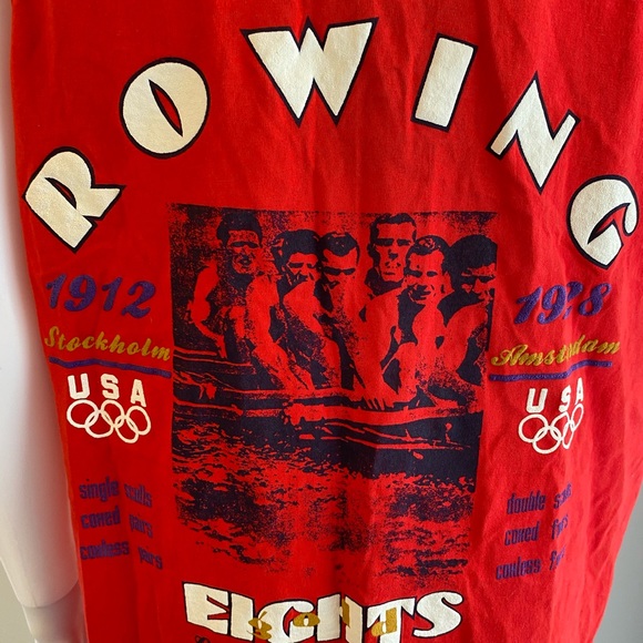Vintage/Retro USA Olympic Brand Apparel NWT Men Red Tank SZ XL Rowing Eights - Picture 2 of 12
